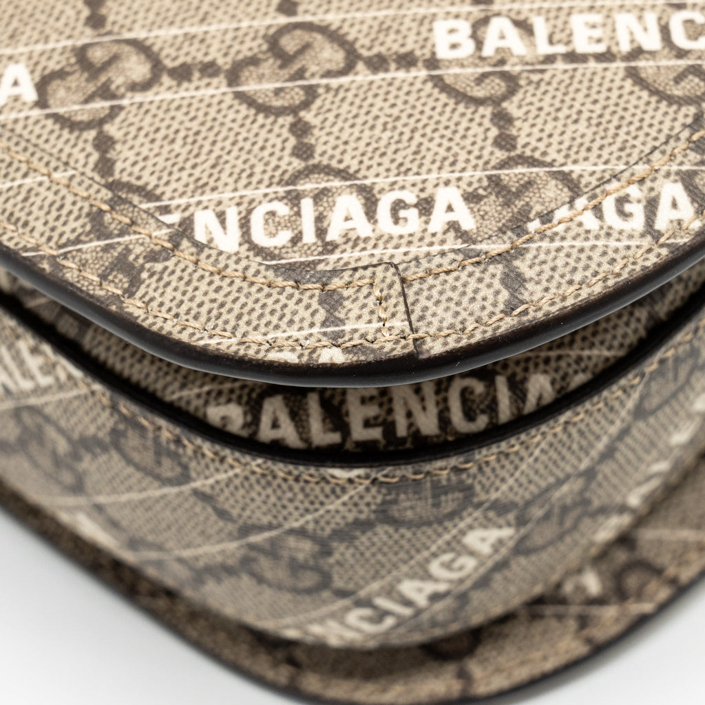 GUCCI X BALENCIAGA HORSEBIT 1955 BAG GG SUPREME/BALENCIAGA PRINT CANVAS GHW