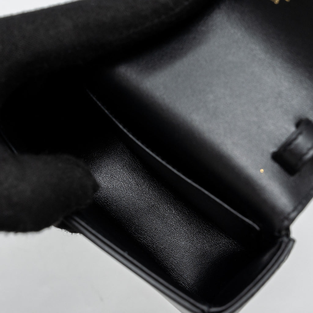 CELINE MINI CLAUDE SHINY CALFSKIN BLACK GHW