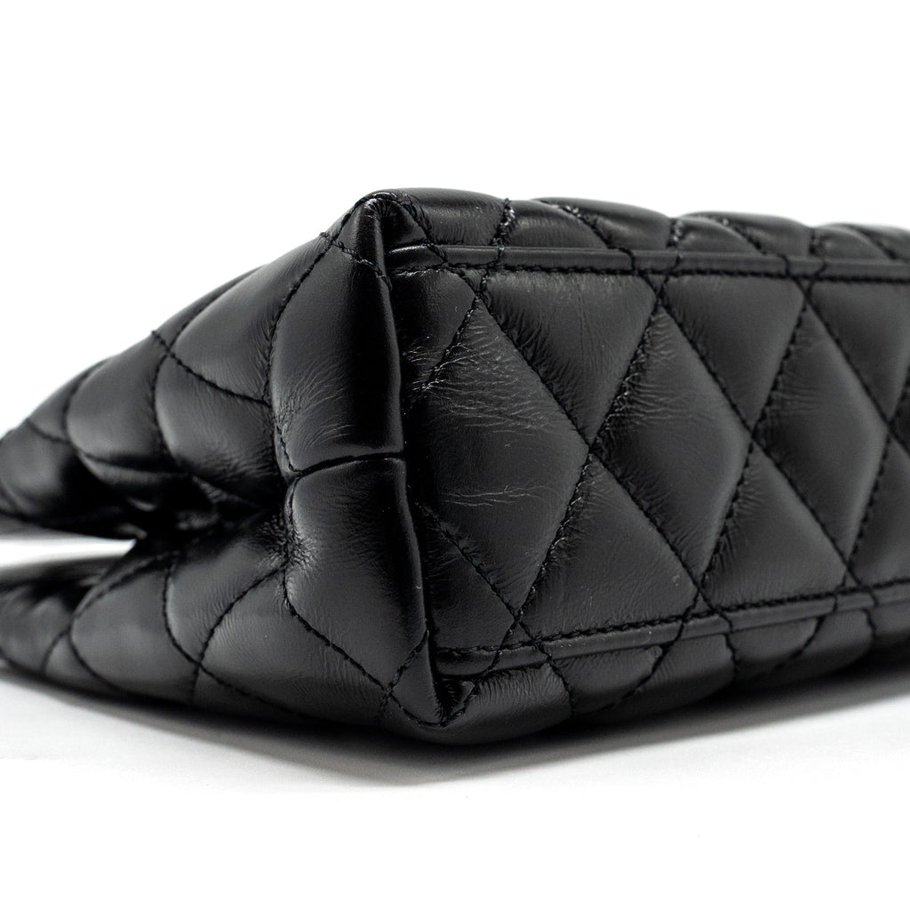 CHANEL 24A MINI SHOPPING TOTE/ MINI KELLY CALFSKIN BLACK GHW (MICROCHIP)
