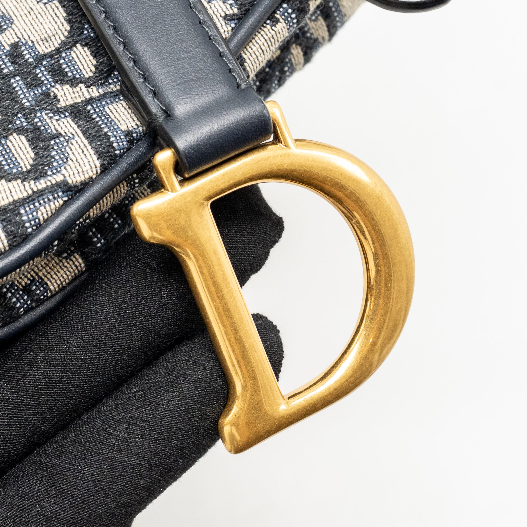 DIOR MINI SADDLE BAG OBLIQUE JACQUARD CANVAS BLUE GHW