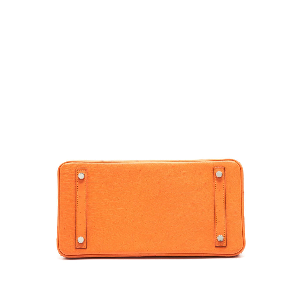HERMES BIRKIN 30 OSTRICH TANGERINE SHW