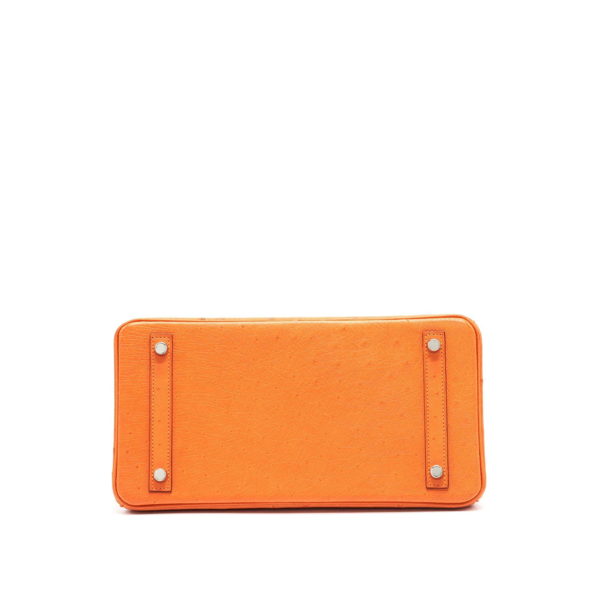 HERMES BIRKIN 30 OSTRICH TANGERINE SHW