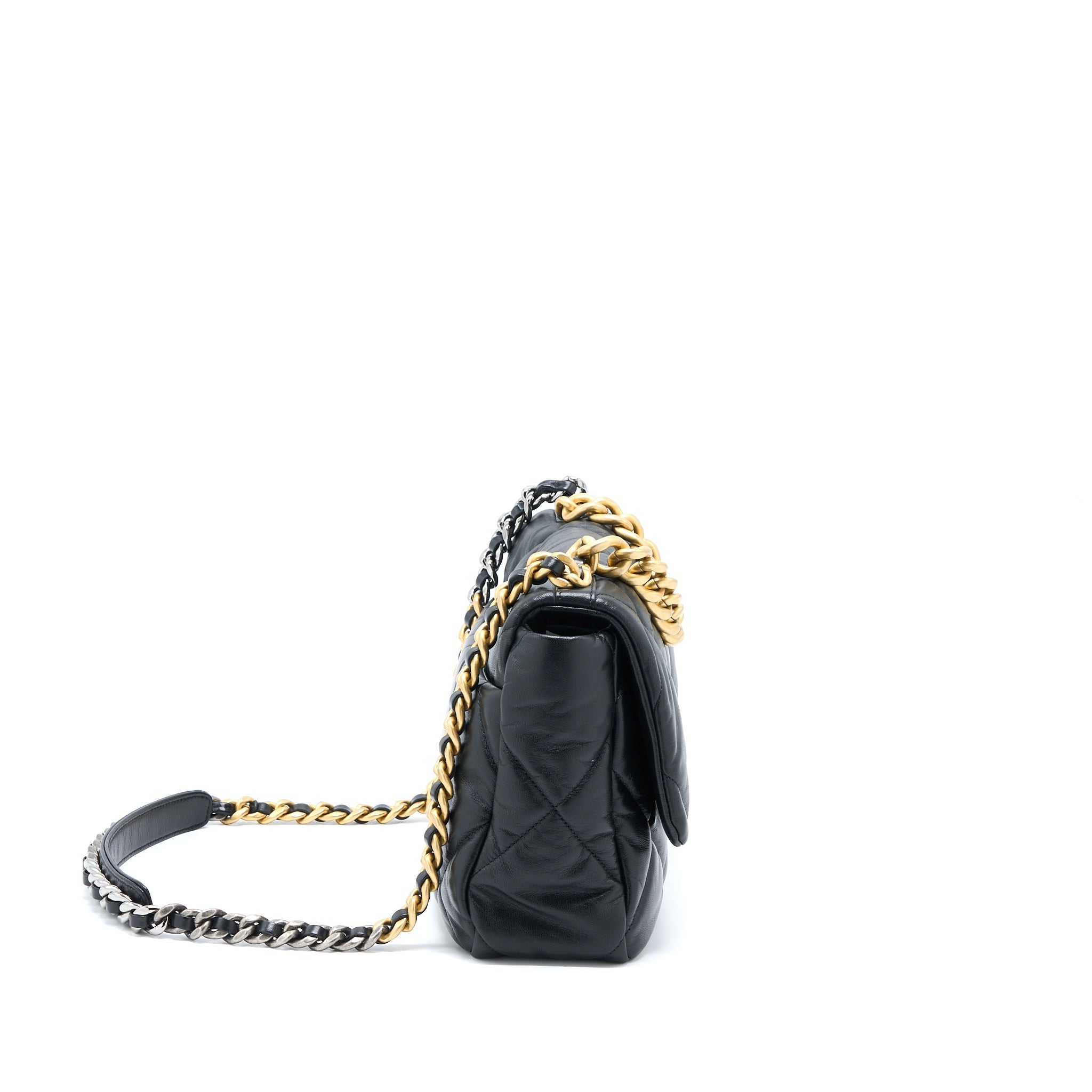 CHANEL MEDIUM 19 BAG GOATSKIN BLACK MULTICOLOUR HARDWARE