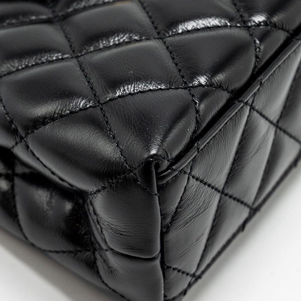 CHANEL 24A MINI SHOPPING TOTE/ MINI KELLY CALFSKIN BLACK GHW (MICROCHIP)