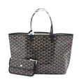 GOYARD SAINT LOUIS PM TOTE BAG GOYARDINE CANVAS BLACK