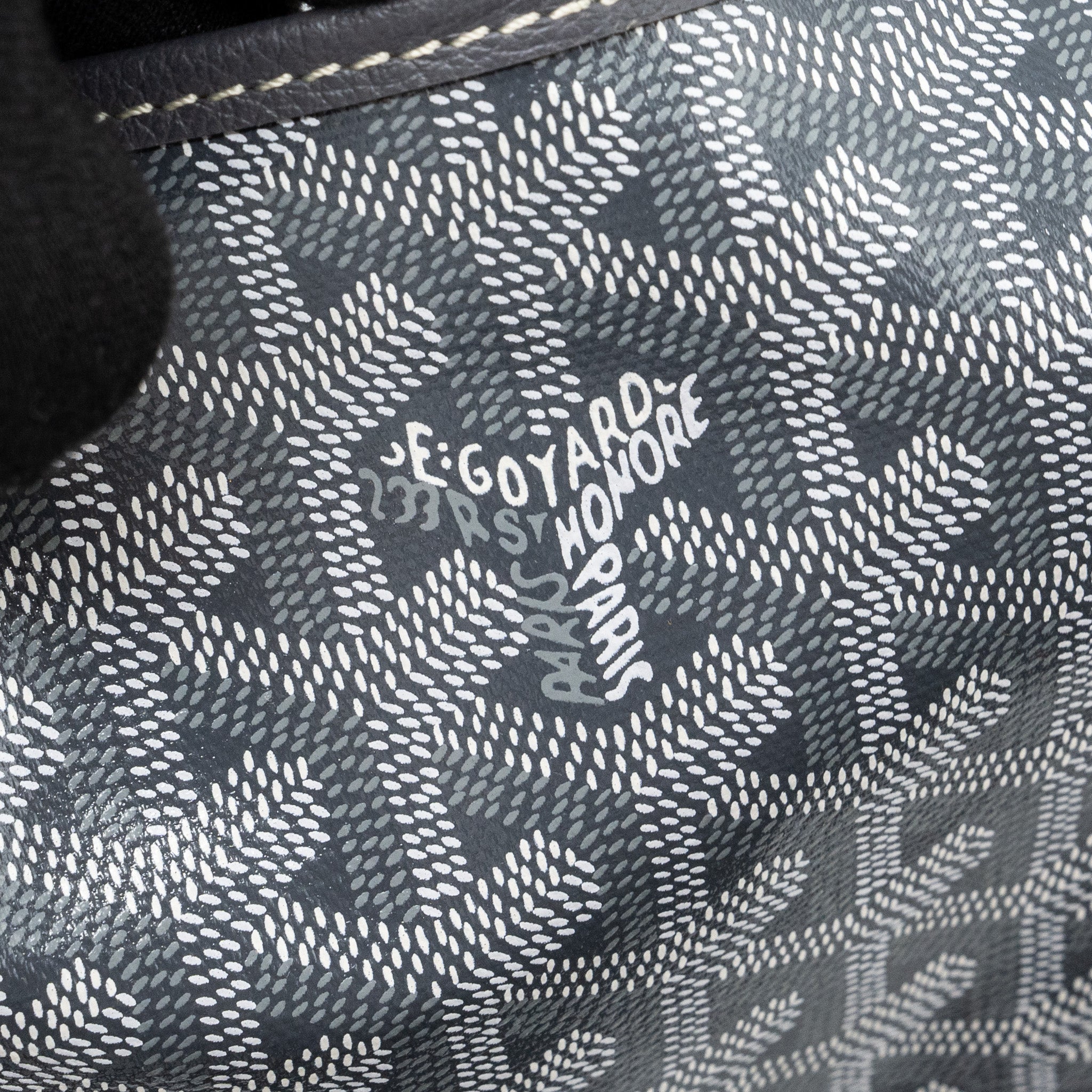 GOYARD SAINT LOUIS PM TOTE BAG GOYARDINE CANVAS/CALFSKIN GREY SHW