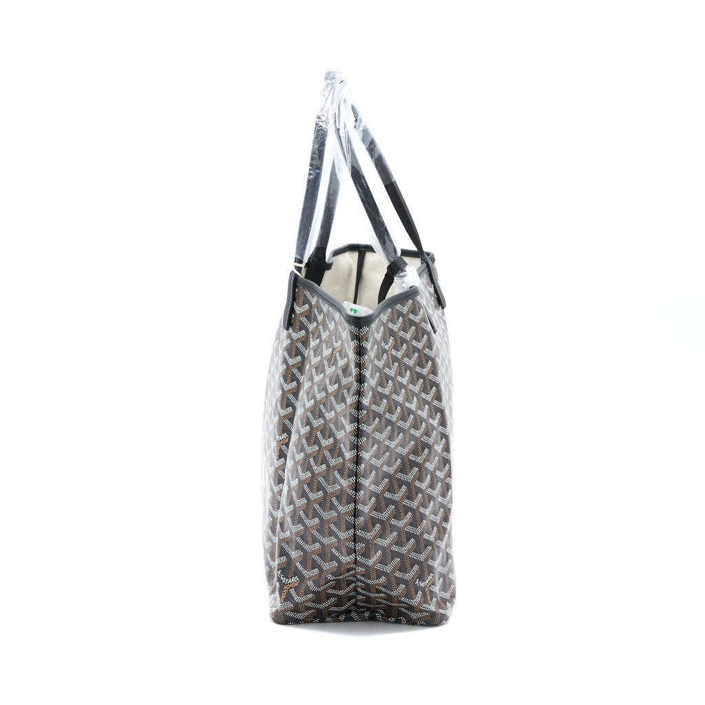 GOYARD SAINT LOUIS PM TOTE BAG GOYARDINE CANVAS BLACK