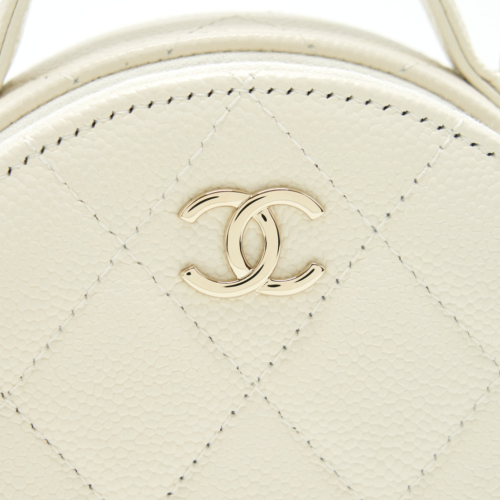 CHANEL CLUTCH WITH CHAIN CAVIAR WHITE LGHW