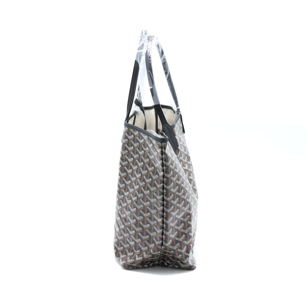 GOYARD SAINT LOUIS PM TOTE BAG GOYARDINE CANVAS BLACK
