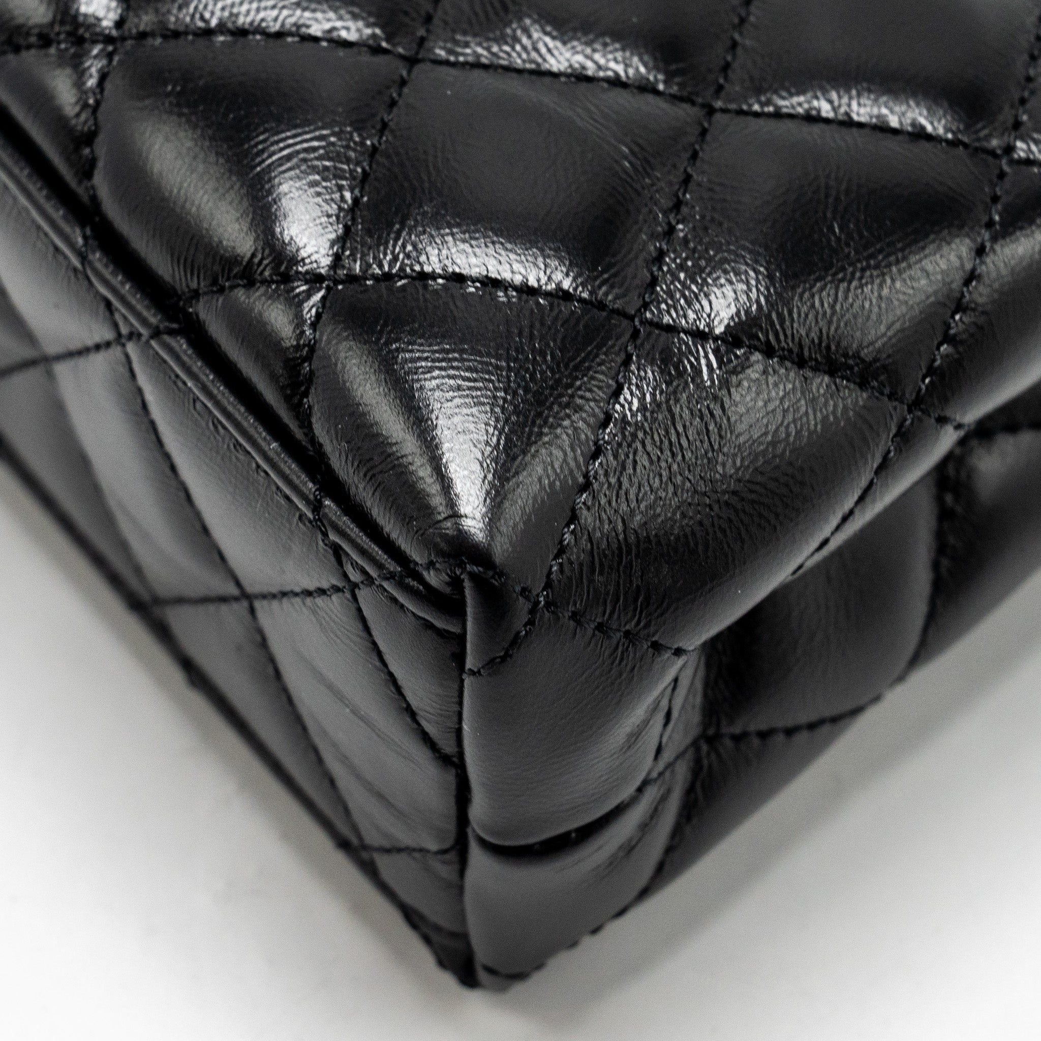 CHANEL 24A MINI SHOPPING TOTE/ MINI KELLY CALFSKIN BLACK GHW (MICROCHIP)