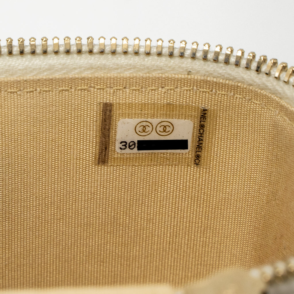 CHANEL PEARL CRUSH MINI VANITY LAMBSKIN WHITE BRUSHED GHW