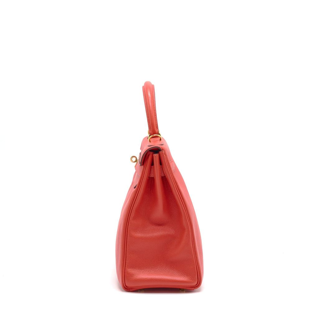 HERMES KELLY 32 EVERCOLOR S5 ROUGE TOMATE GHW