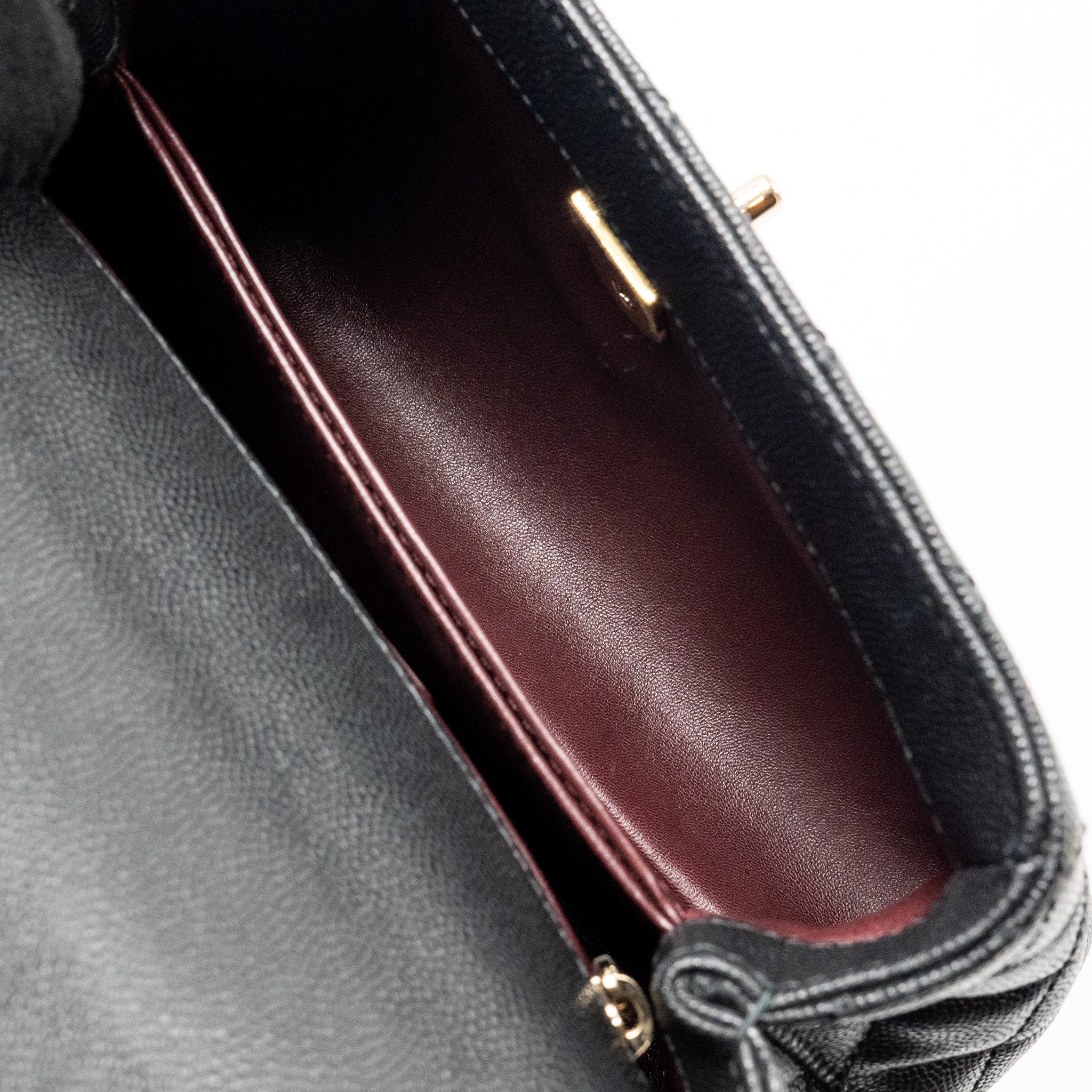 CHANEL SMALL COCO HANDLE CAVIAR BLACK LGHW (MICROCHIP)