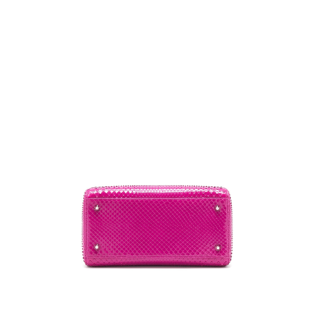 DIOR MEDIUM LADY DIOR BAG PYTHON DARK PINK SHW