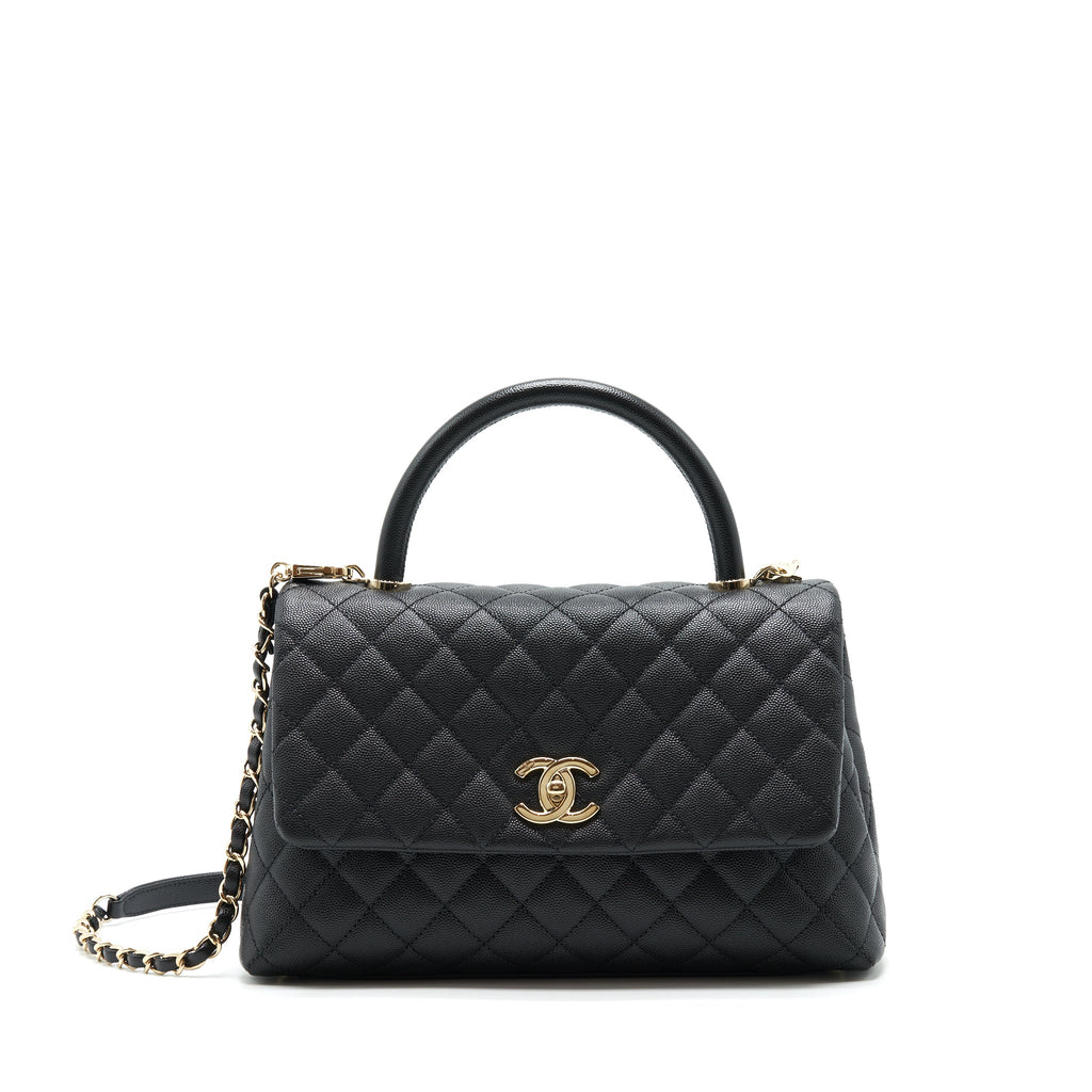CHANEL MEDIUM COCO HANDLE CAVIAR BLACK LGHW