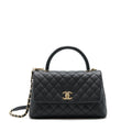 CHANEL MEDIUM COCO HANDLE CAVIAR BLACK LGHW
