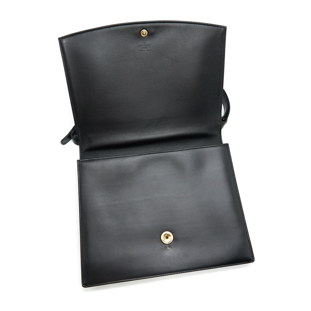 LOUIS VUITTON DELPHES VINTAGE OPERA LINE BAG LIMITED ED BLACK LEATHER SHOULDER BAG