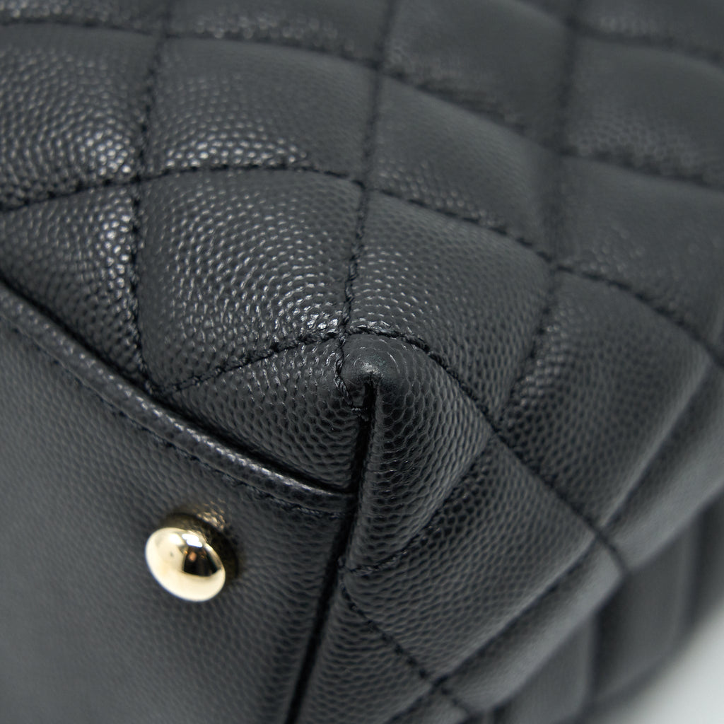 CHANEL SMALL COCO HANDLE FLAP BAG CAVIAR BLACK LGHW