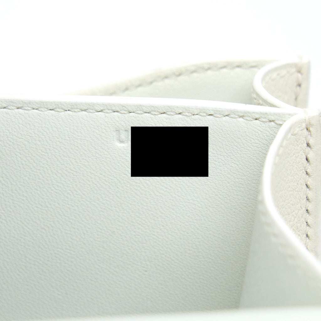 HERMES MINI CONSTANCE EVERCOLOR BLANC / ALLIGATOR BUCKLE/TERRE