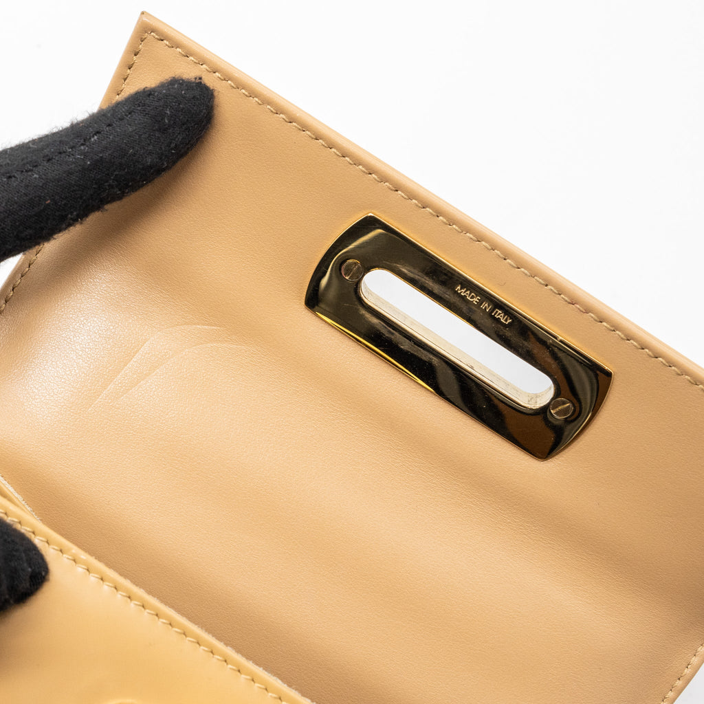 SALVATORE FERRAGAMO ICONIC TOP HANDLE CALFSKIN BEIGE GHW