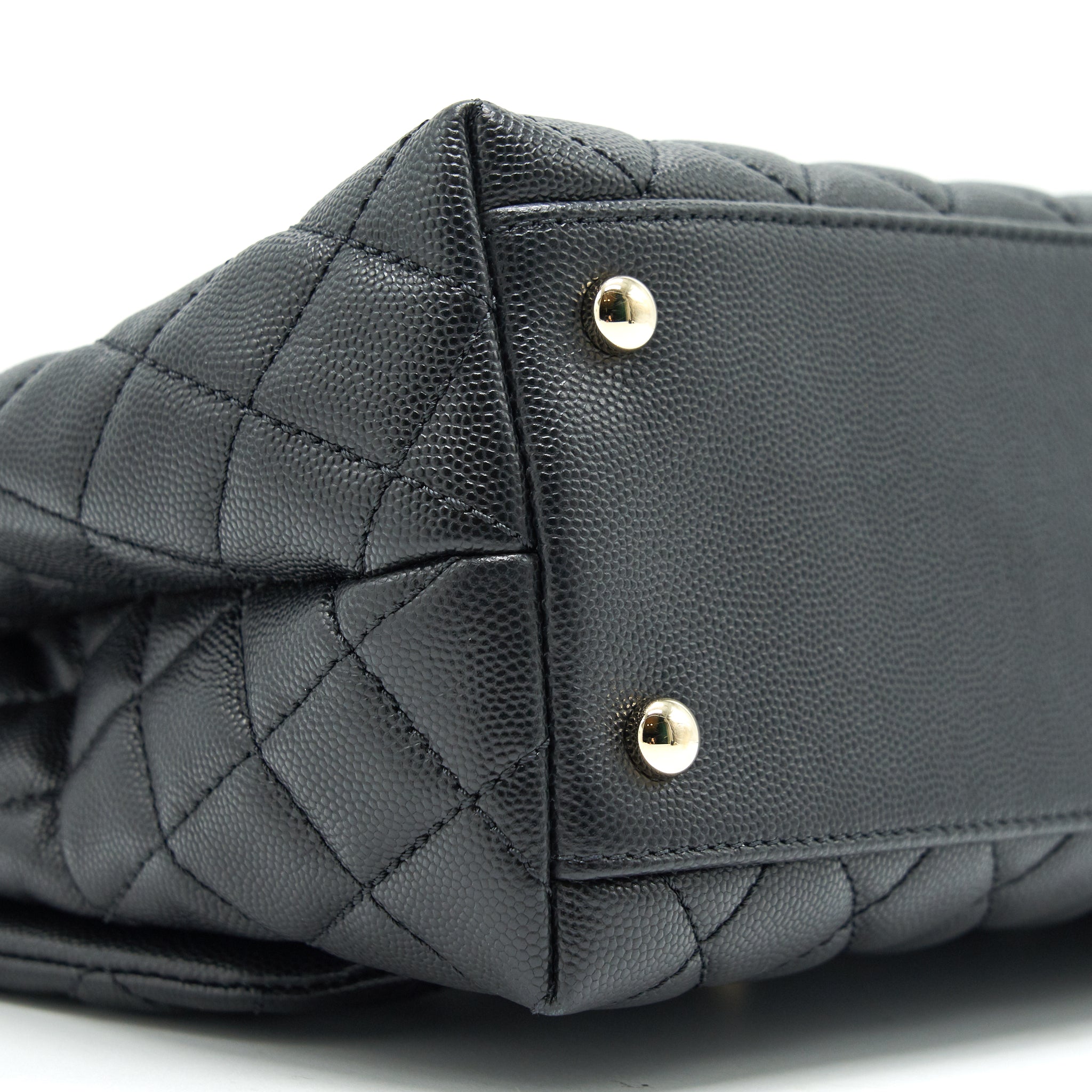 CHANEL SMALL COCO HANDLE FLAP BAG CAVIAR BLACK LGHW