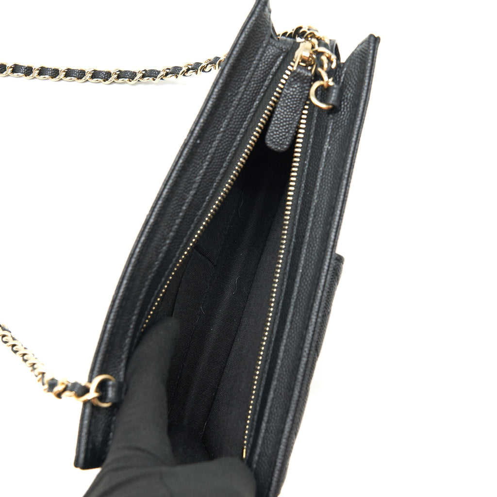 CHANEL MINI CROSSBODY BAG CAVIAR BLACK GHW