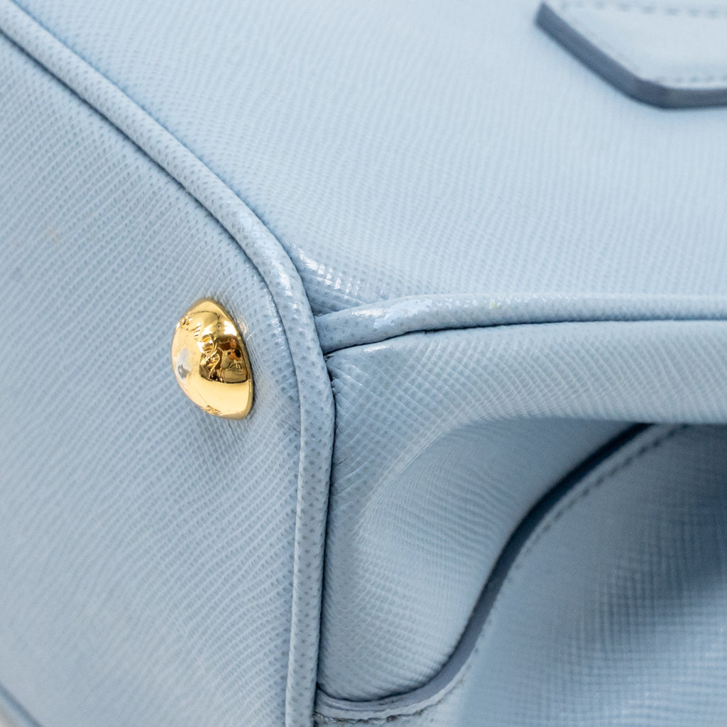 PARADA GALLERIA SAFFIANO MINI TOTE BAG LEATHER LIGHT BLUE GHW