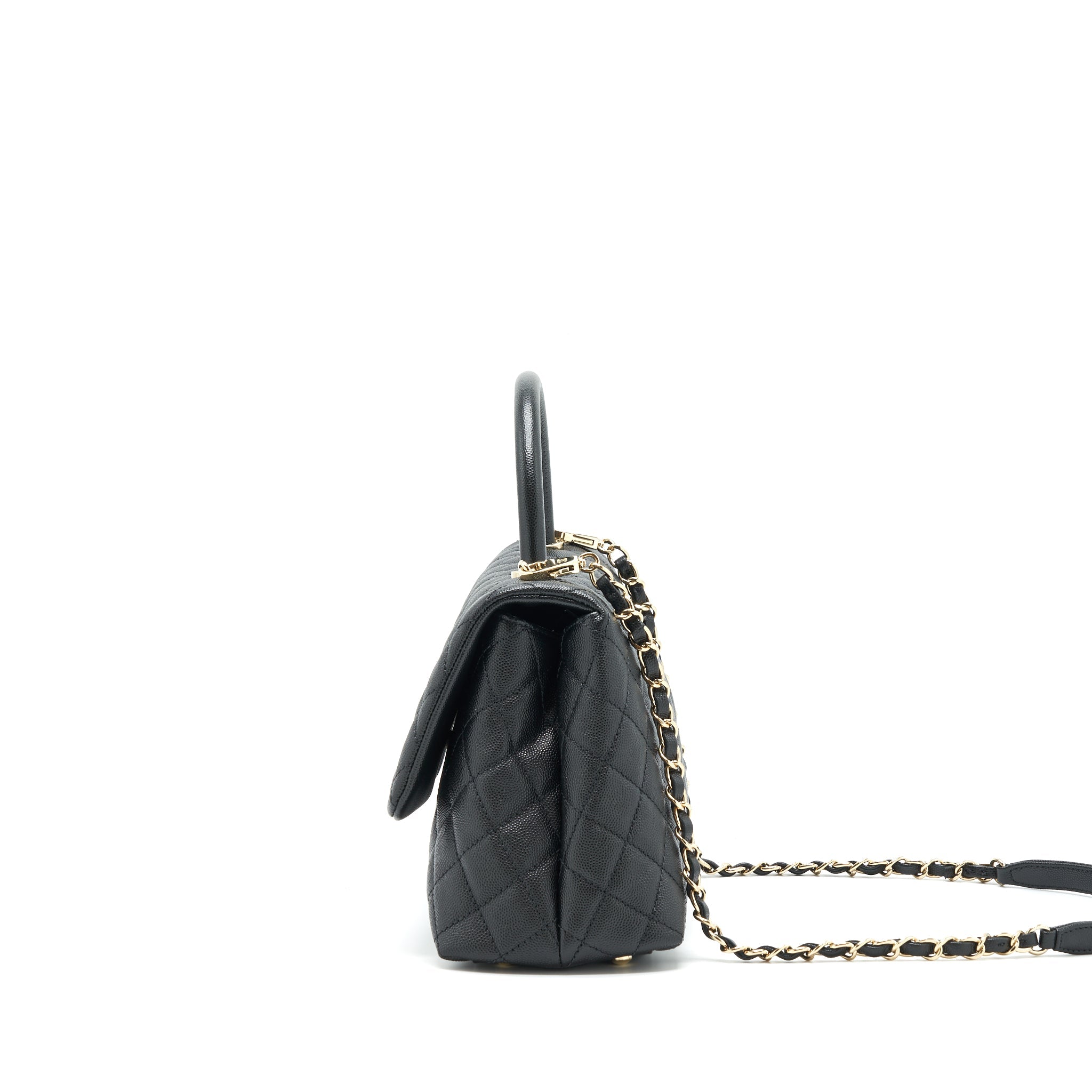 CHANEL MEDIUM COCO HANDLE CAVIAR BLACK LGHW
