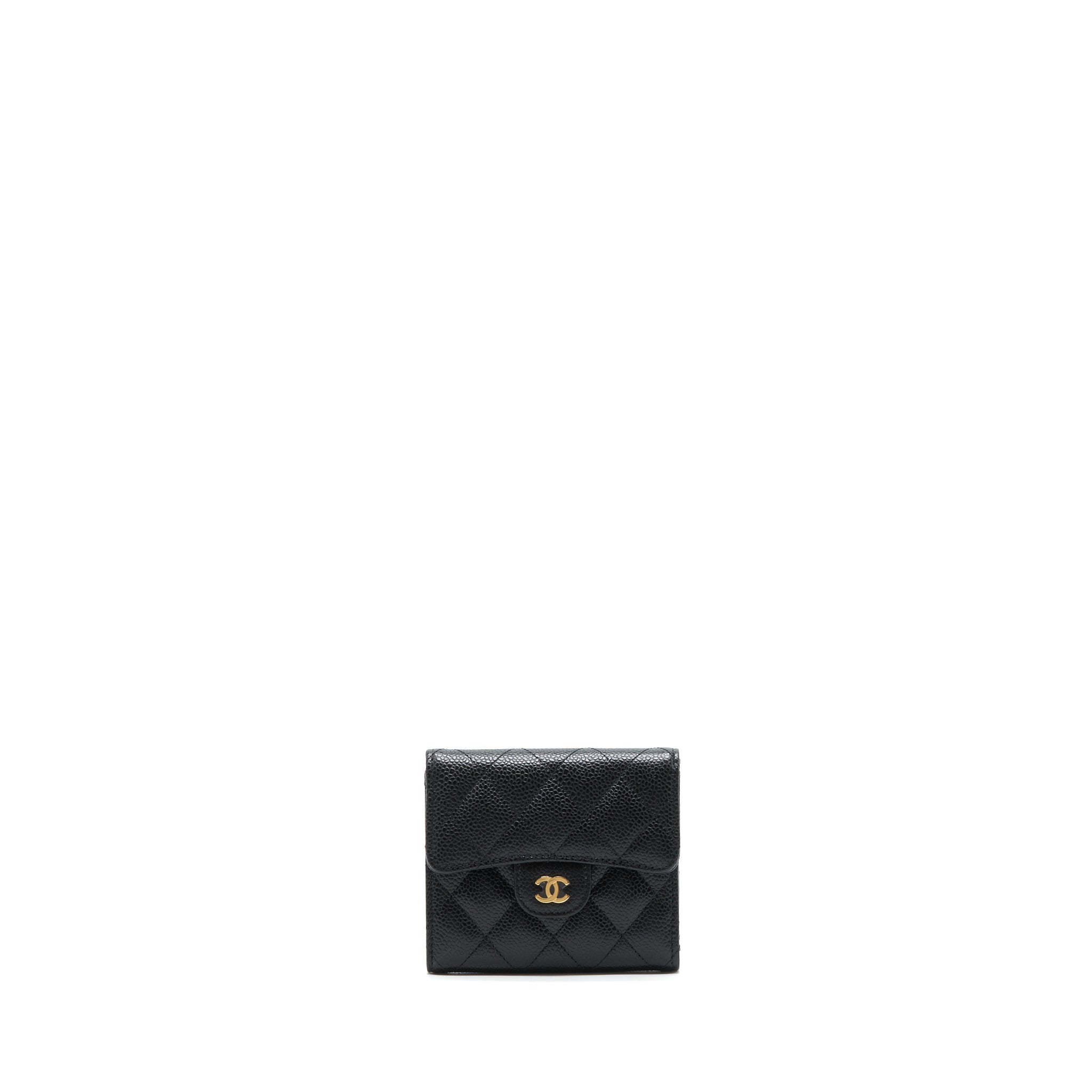 CHANEL SMALL FLAP WALLET CAVIAR BLACK GHW