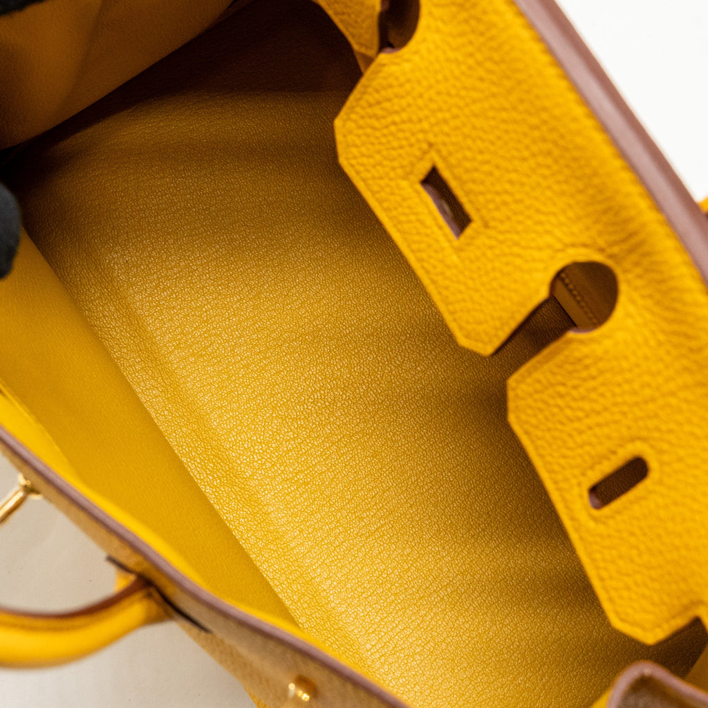 HERMES BIRKIN 25 TOGO 9D JAUNE AMBER GHW