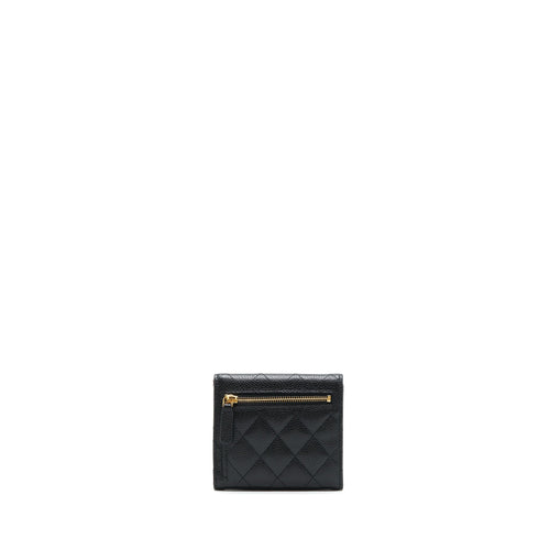 CHANEL SMALL FLAP WALLET CAVIAR BLACK GHW