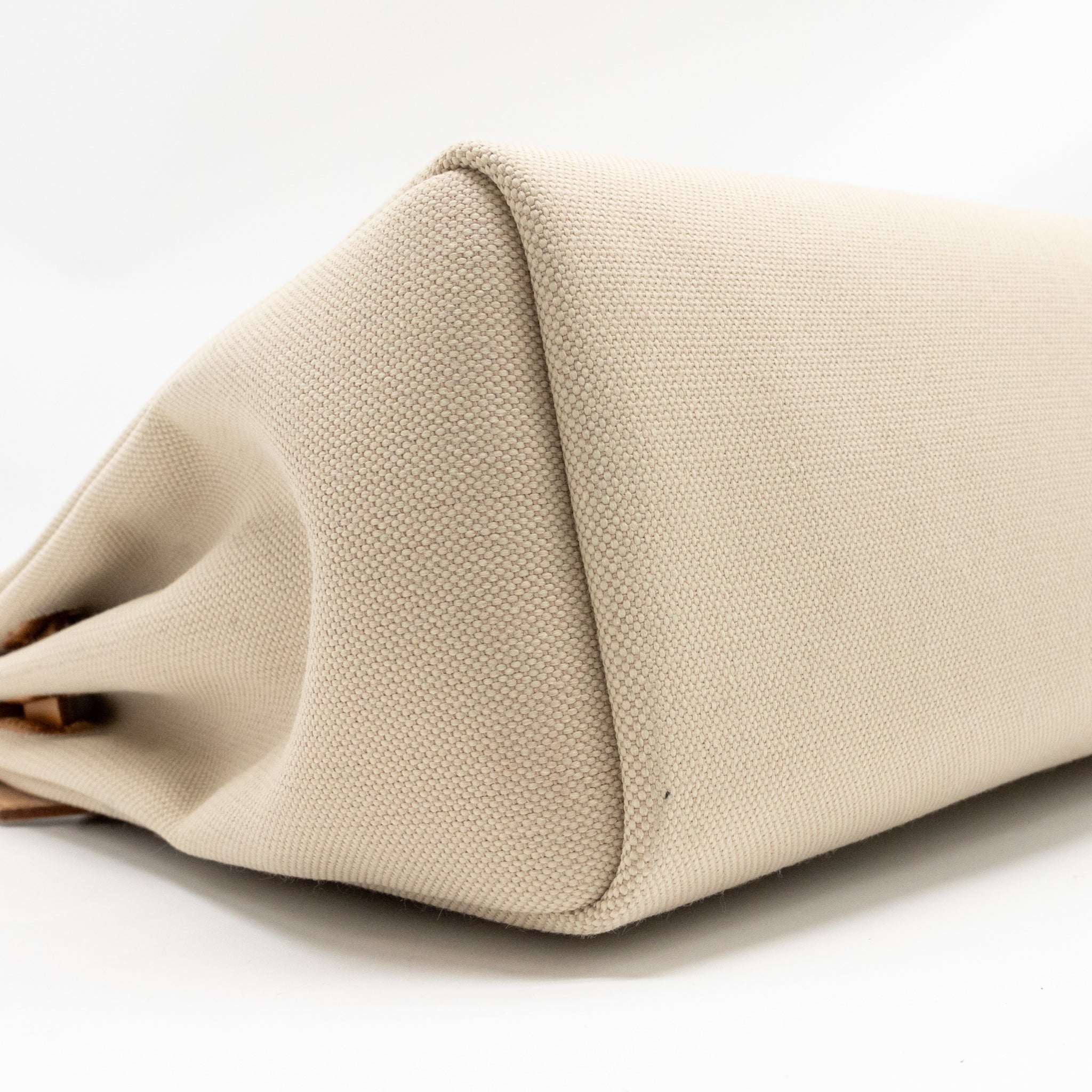 HERMES HERBAG 31 ZIP BAG CANVAS/HUNTER LEATHER BETON/NATA SHW