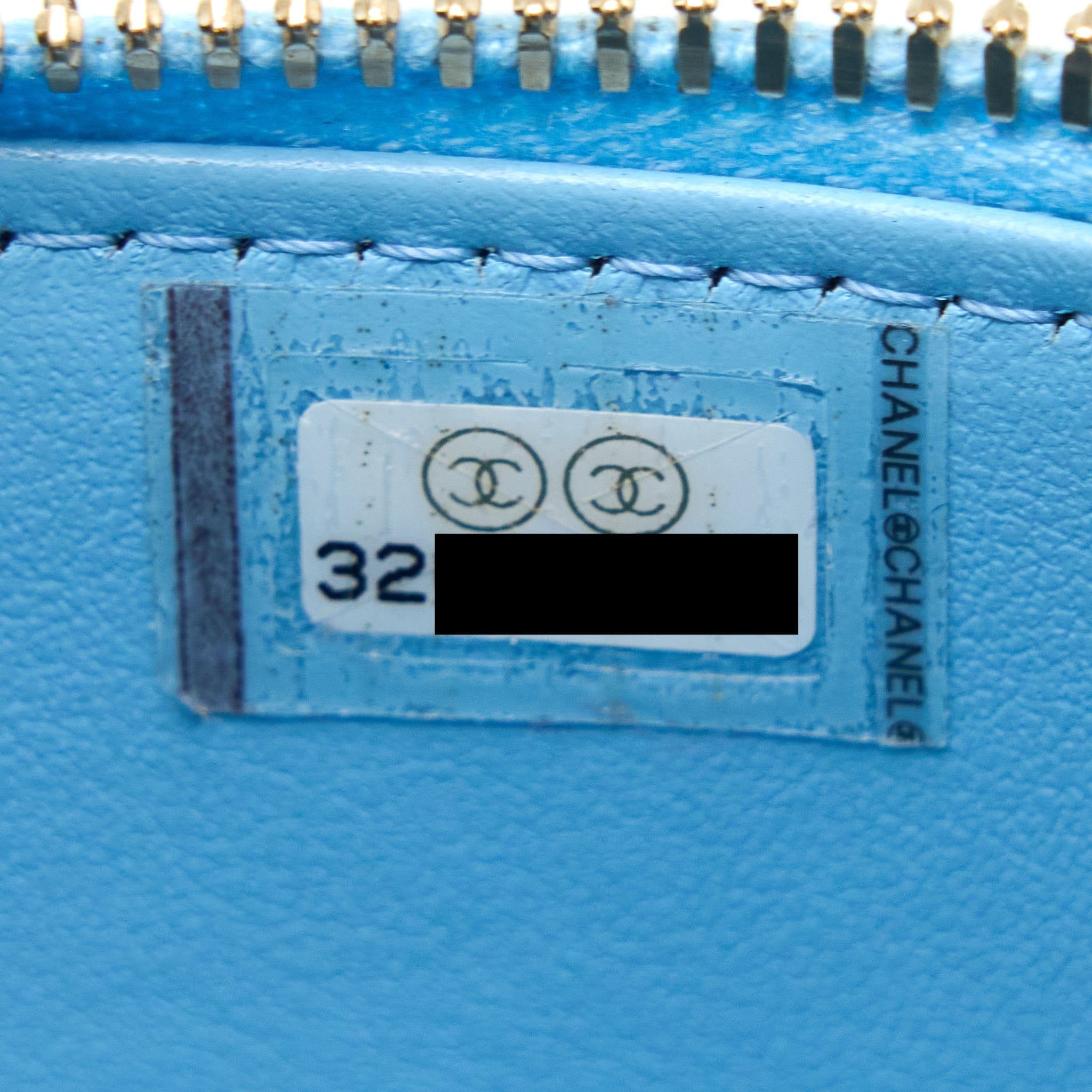 CHANEL 22S LETTER TOP HANDLE LONG VANITY CAVIAR BLUE GHW