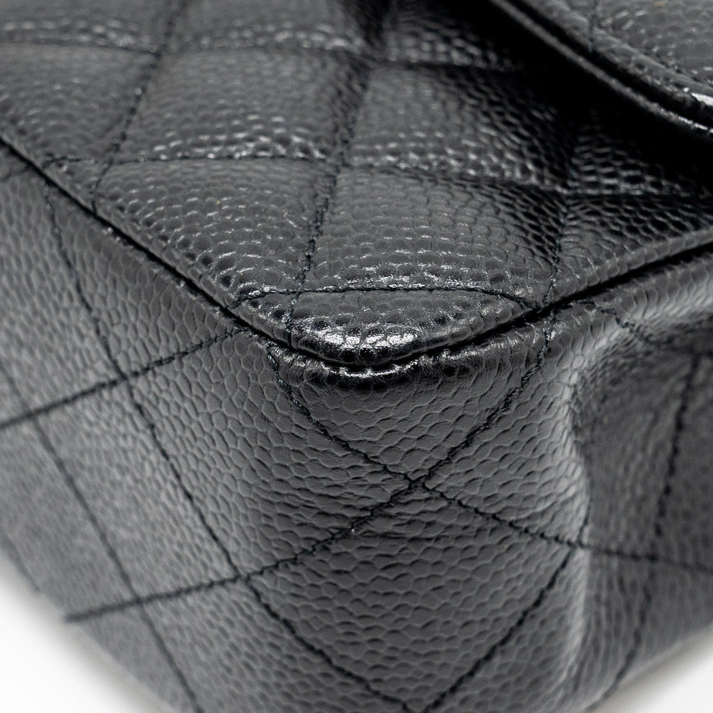 CHANEL MEDIUM CLASSIC DOUBLE FLAP BAG CAVIAR BLACK GHW