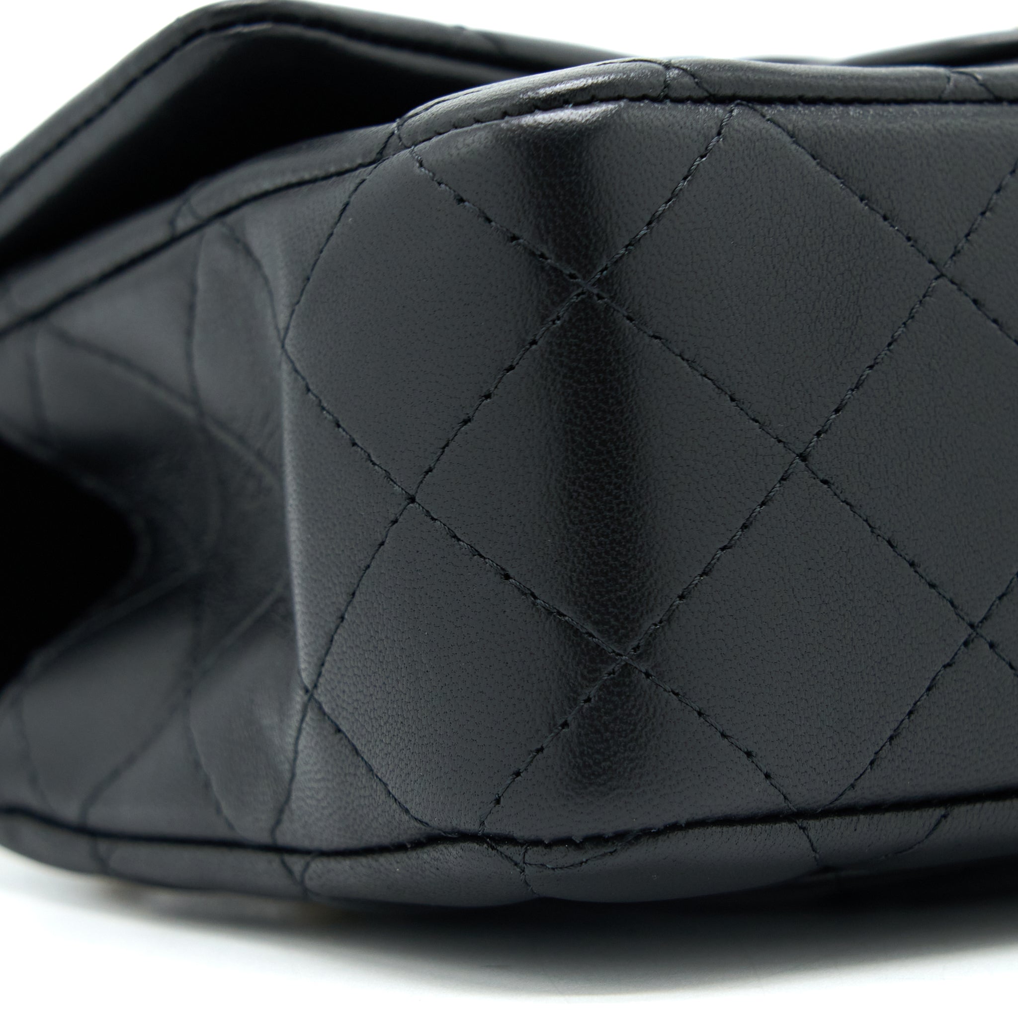 CHANEL TOP HANDLE MINI RECTANGULAR FLAP BAG LAMBSKIN BLACK LGHW (MICROCHIP)