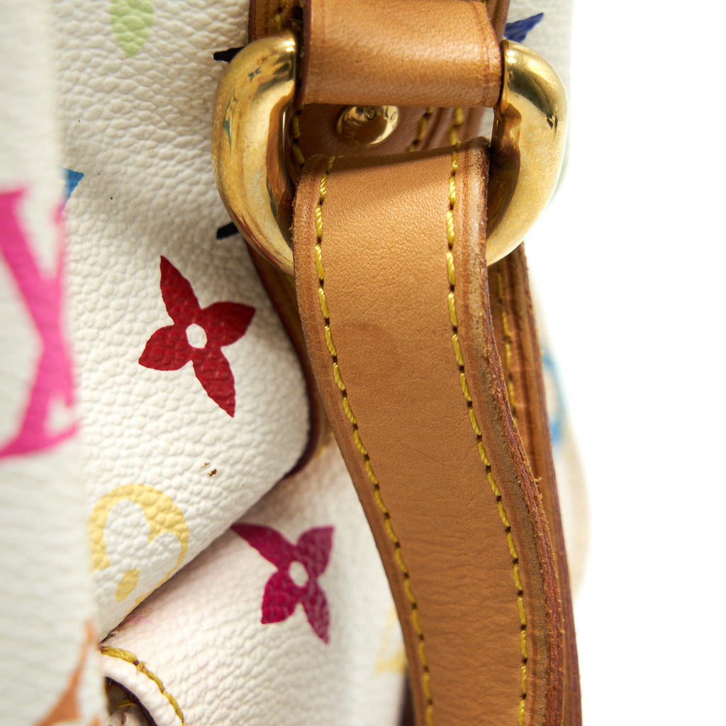 LOUIS VUITTON PETIT NOE SHOULDER BAG MONOGRAM CANVAS MULTICOLOR WHITE