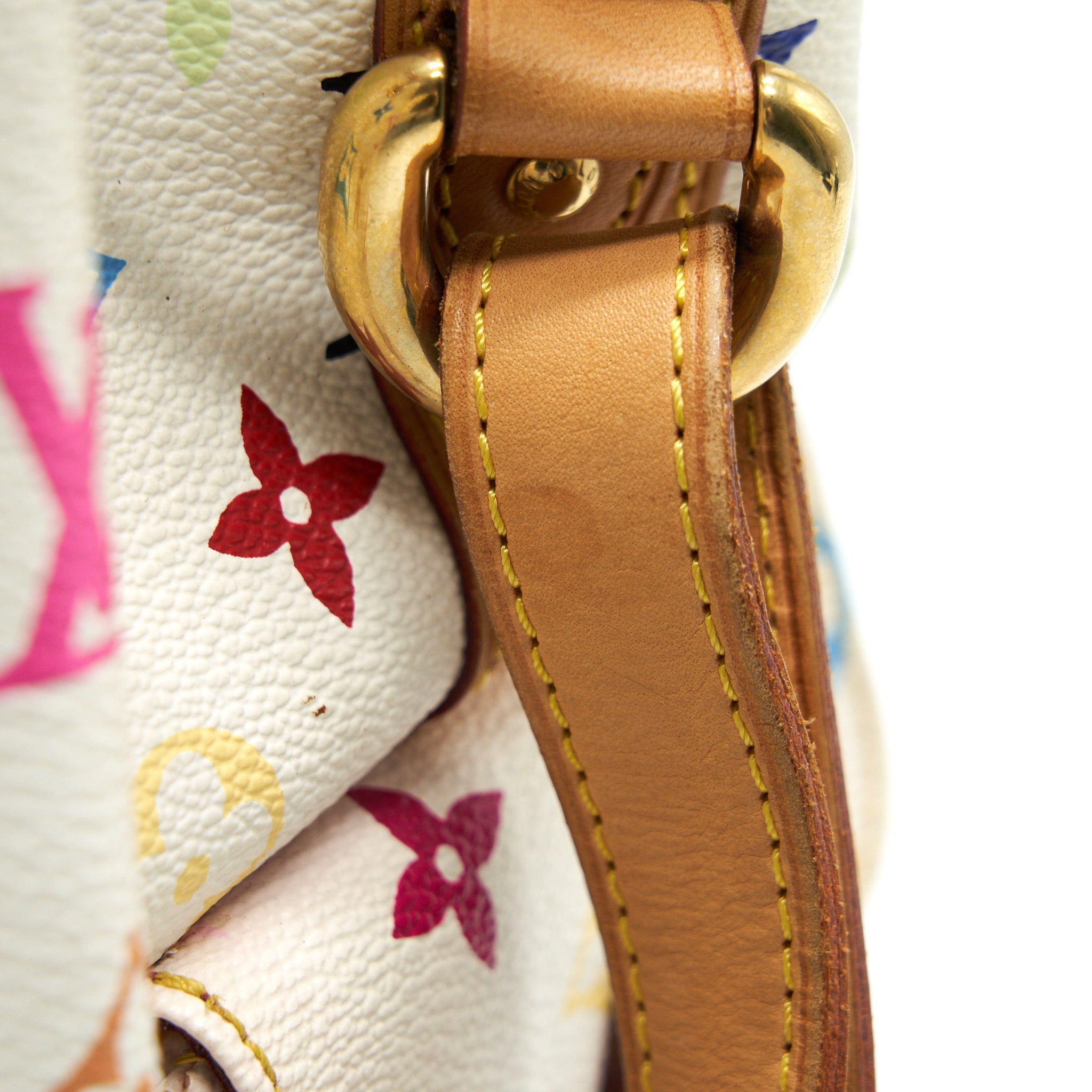 LOUIS VUITTON PETIT NOE SHOULDER BAG MONOGRAM CANVAS MULTICOLOR WHITE