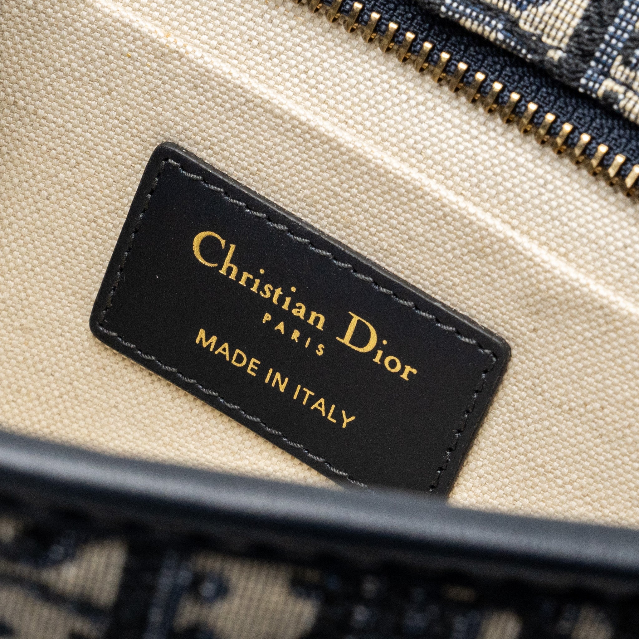 DIOR OBLIQUE DIORQUAKE CLUTCH CANVAS BLUE GHW