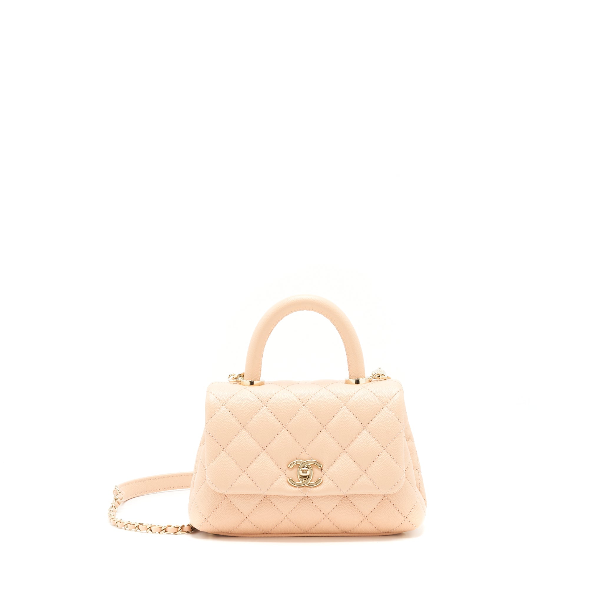 CHANEL EXTRA MINI COCO HANDLE 20CM CAVIAR LIGHT PINK LGHW