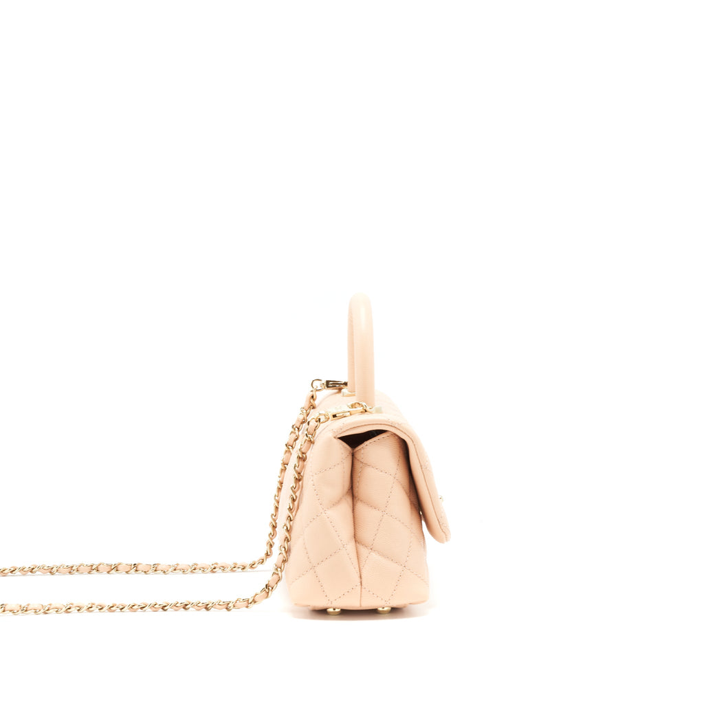 CHANEL EXTRA MINI COCO HANDLE 20CM CAVIAR LIGHT PINK LGHW