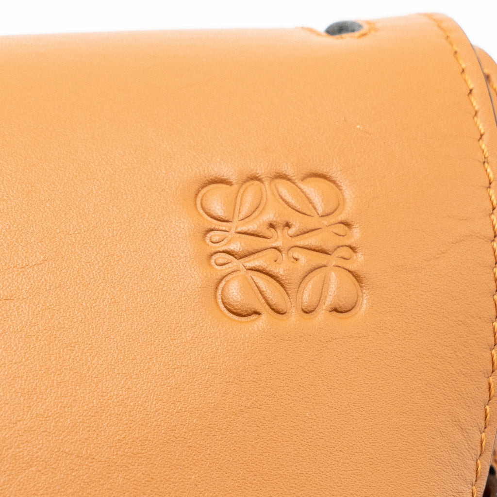 LOEWE GATE BAG LEATHER BLUE / BROWN GHW