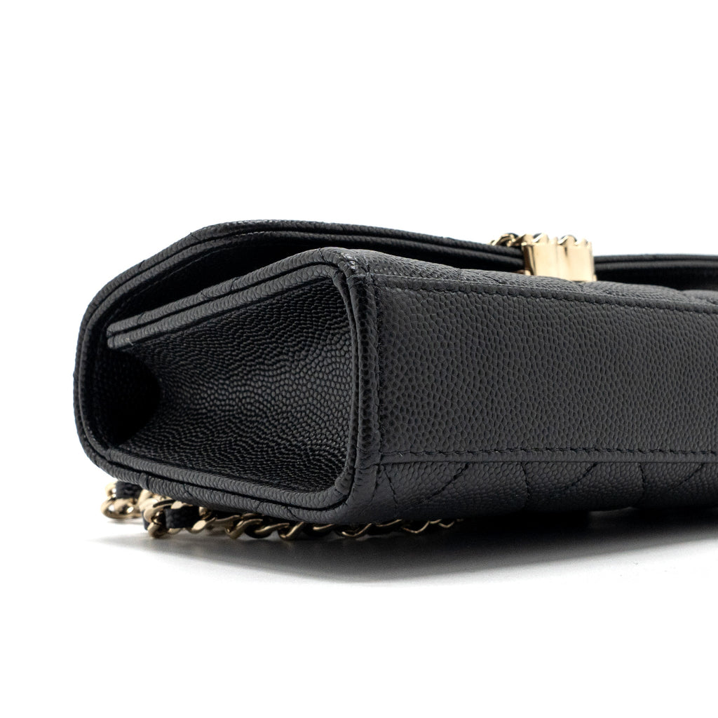 CHANEL TOP HANDLE MINI FLAP BAG WITH CHAIN CAVIAR BLACK LGHW (MICROCHIP)
