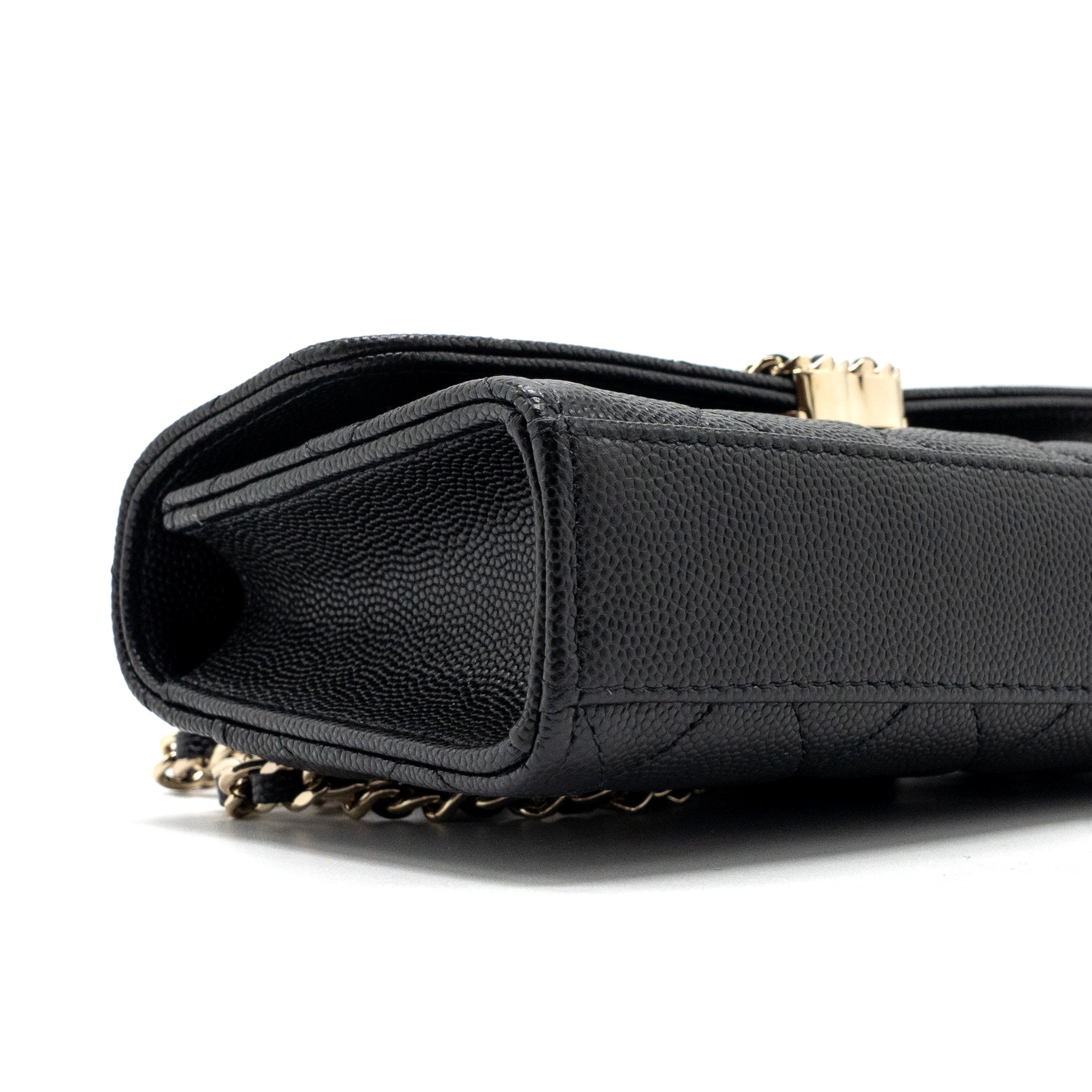 CHANEL TOP HANDLE MINI FLAP BAG WITH CHAIN CAVIAR BLACK LGHW (MICROCHIP)