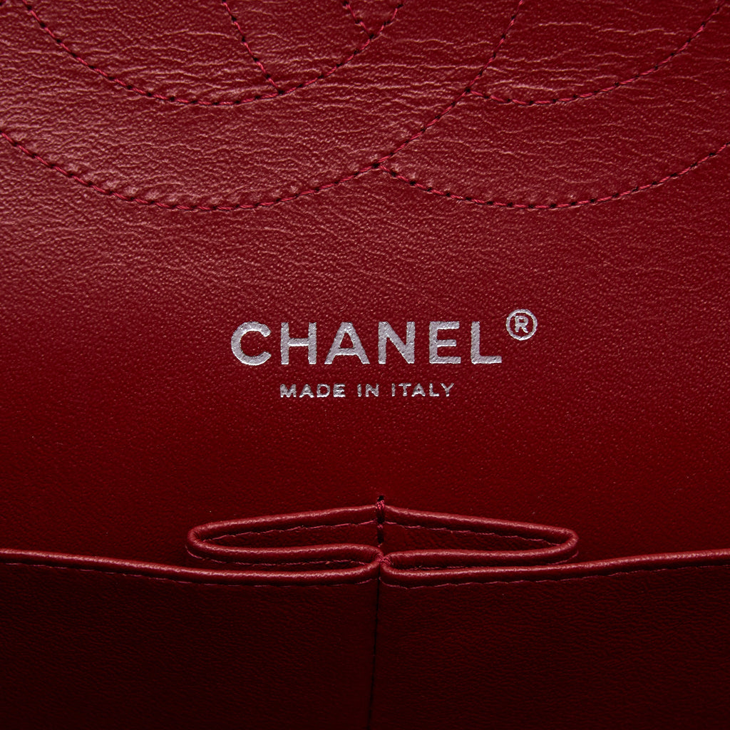 CHANEL JUMBO CLASSIC FLAP BAG PATENT RED SHW