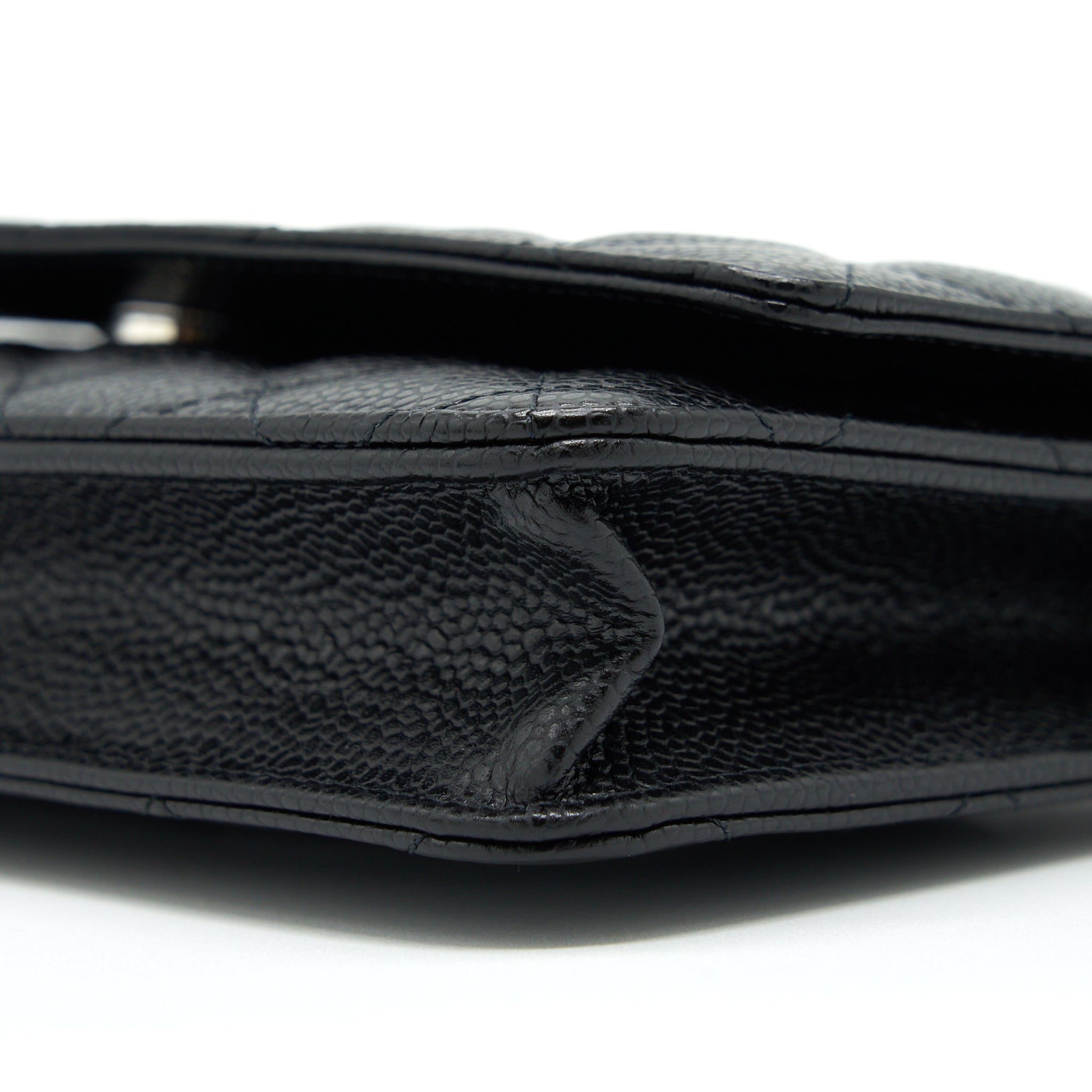 CHANEL CLASSIC WALLET ON CHAIN CAVIAR BLACK SHW (MICROCHIP)