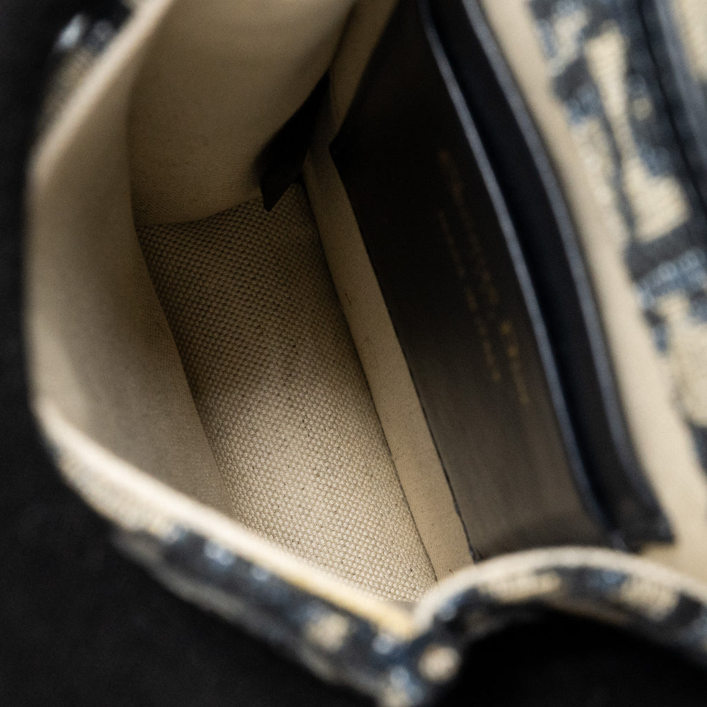 DIOR SADDLE PHONE POUCH DIOR OBLIQUE JACQUARD BLUE GHW