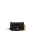 CHANEL 22C PEARL CRUSH MINI RECTANGULAR LAMBSKIN BLACK GHW (MICROCHIP)