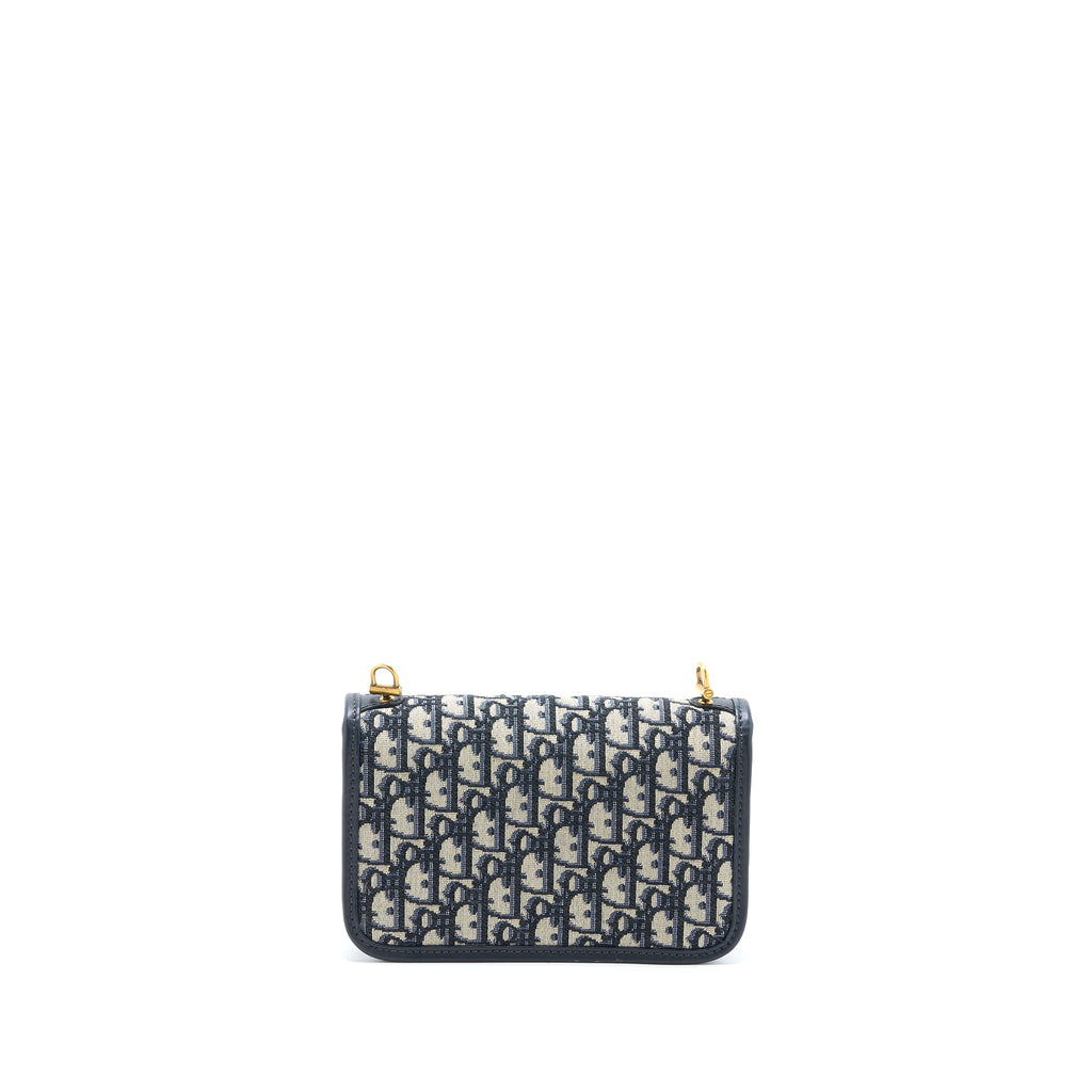DIOR ADDICT FLAP BAG BLUE DIOR OBLIQUE JACQUARD GHW