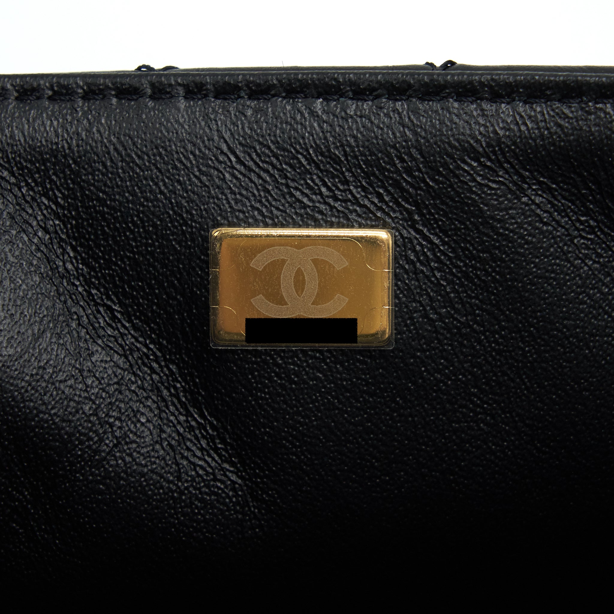 CHANEL MINI 2.55 REISSUE FLAP BAG AGED CALFSKIN BLACK BRUSHED GHW (MICROCHIP)