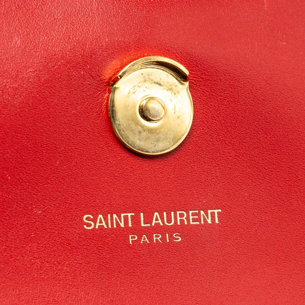 SAINT LAURENT/YSL SMALL KATE BAG TASSEL CALFSKIN RED GHW